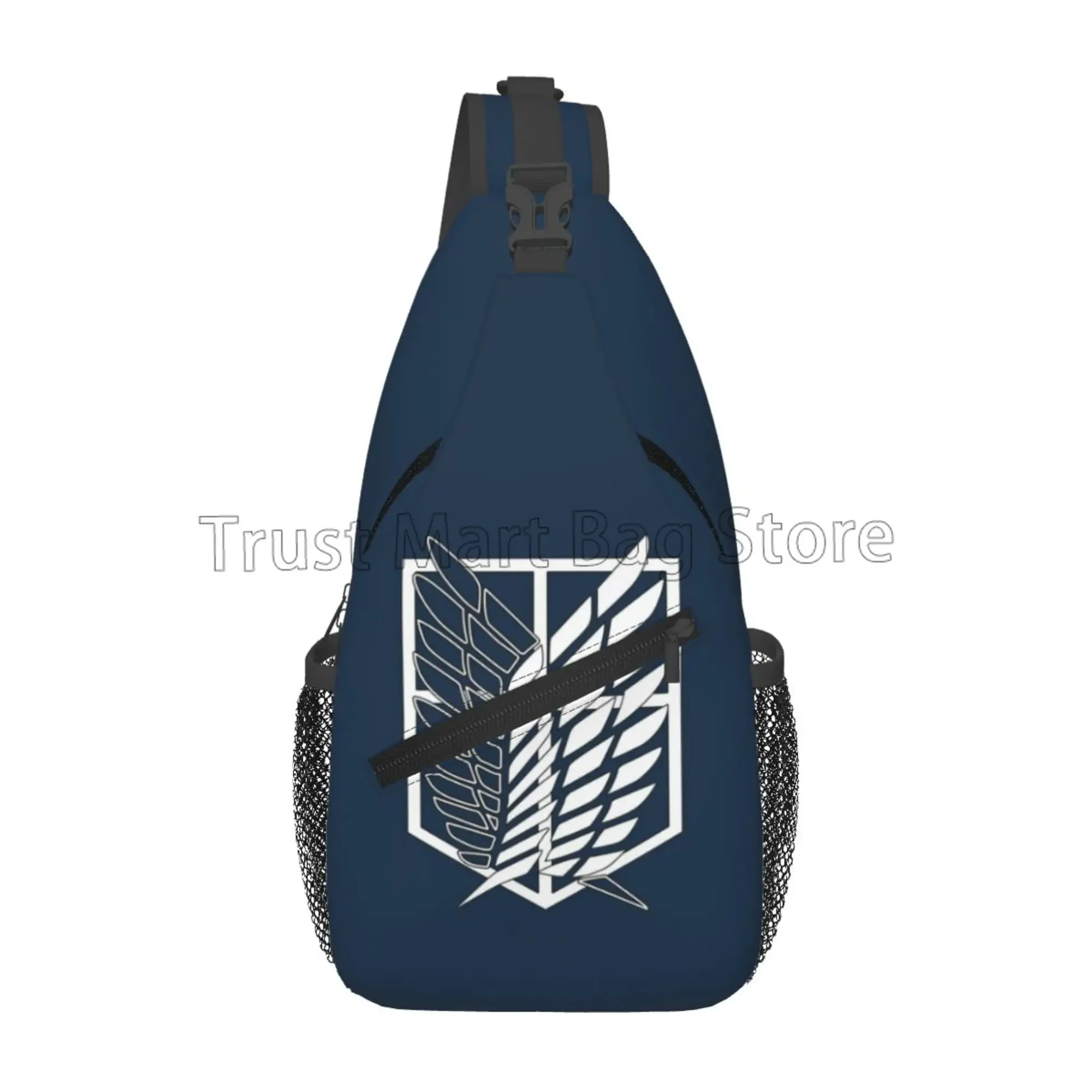 Attack on Titan Logo Print Sling Backpack Shoulder Chest Bag Crossbody Daypack Fanny Pack for Men Women Outdoors Hiking Travel