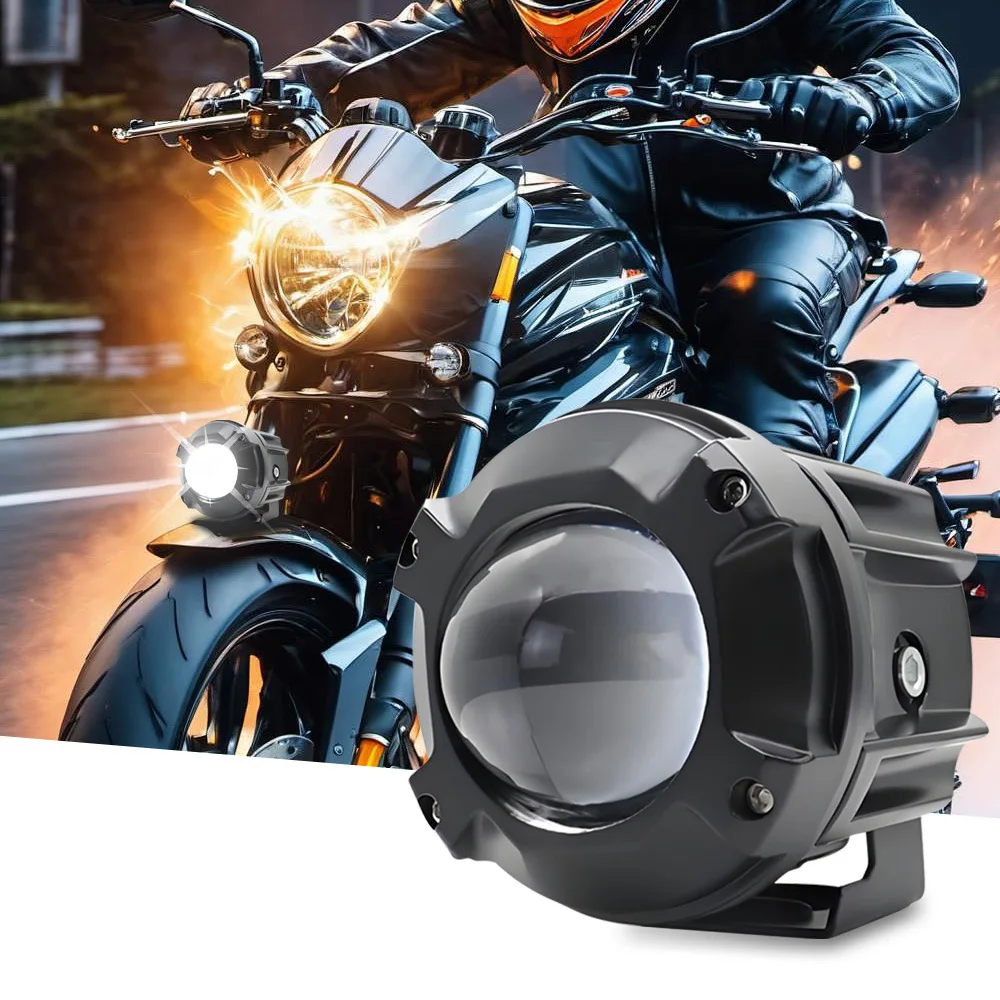 TCYATO دراجة نارية ضوء العمل الخارجي الأضواء عدسة مزدوجة اللون المصباح الكهربائي المصباح تعديل السيارة الخفيفة #6