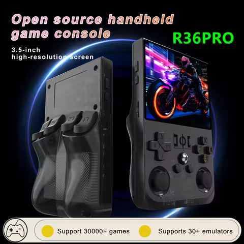 오픈 소스 R36 PRO 레트로 핸드 헬드 비디오 게임 콘솔 Linux 시스템 3.5 인치 IPS 스크린 휴대용 포켓 비디오 플레이어 128GB 게임