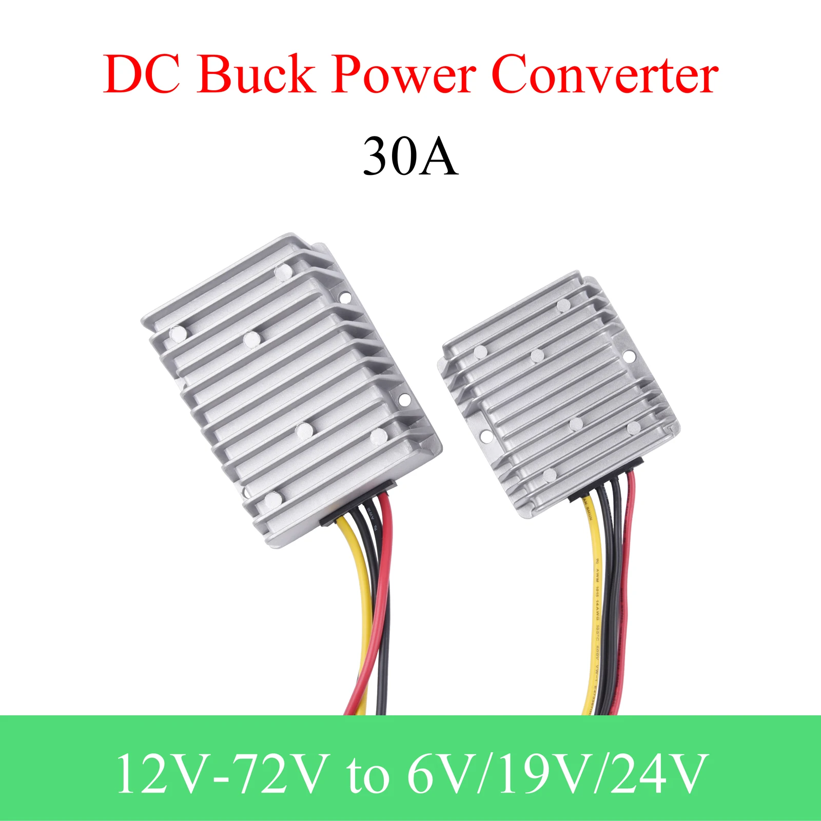 30A Buck Regulator DC Power Conversion Module 12V - 72V to 6V/19V/24V for Automotive LEDs and Routers in Cars