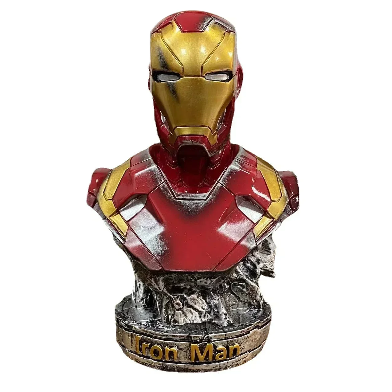 Marvel Avengers Homem de Ferro Anime Figura Busto, Periférico, Pantera Negra, Ornamento da Sala, Resina Coleção, Presente Surpresa, 1:1