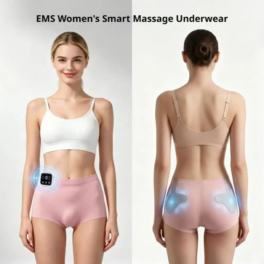 Electric EMS Massage Shorts Micro Current Muscle Training Underwear with Controller for Glutes Legs Fitness Workout
