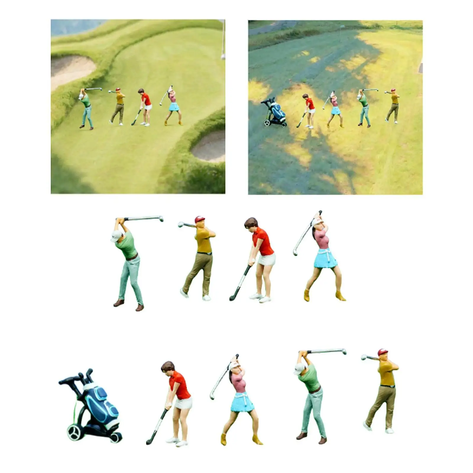 

4x 1/64 Scale Miniature Golfer Figures Outdoor Collections Tiny People Model