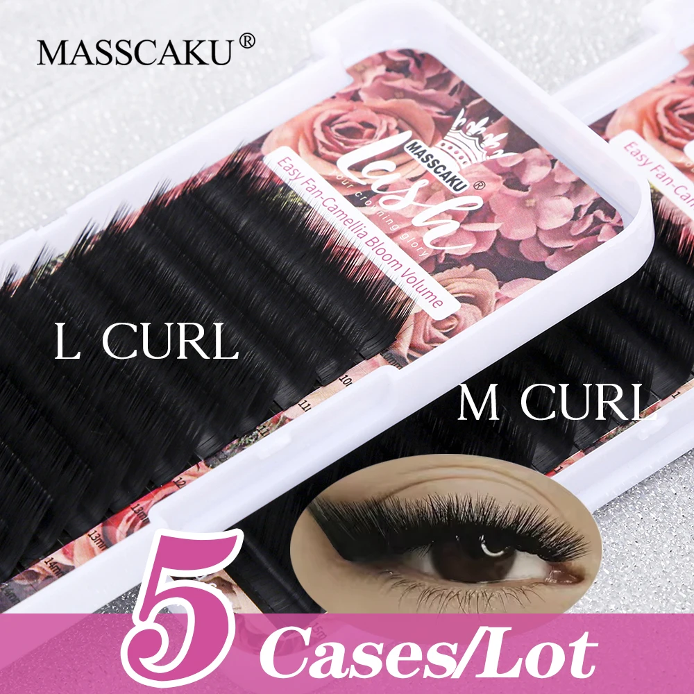 

5cases/lot Wholesale Price Camellia Blooming Eyelash Extensions 0.07mm Thickness Easy to Wear Long Lasting Eyelashes by MASSCAKU