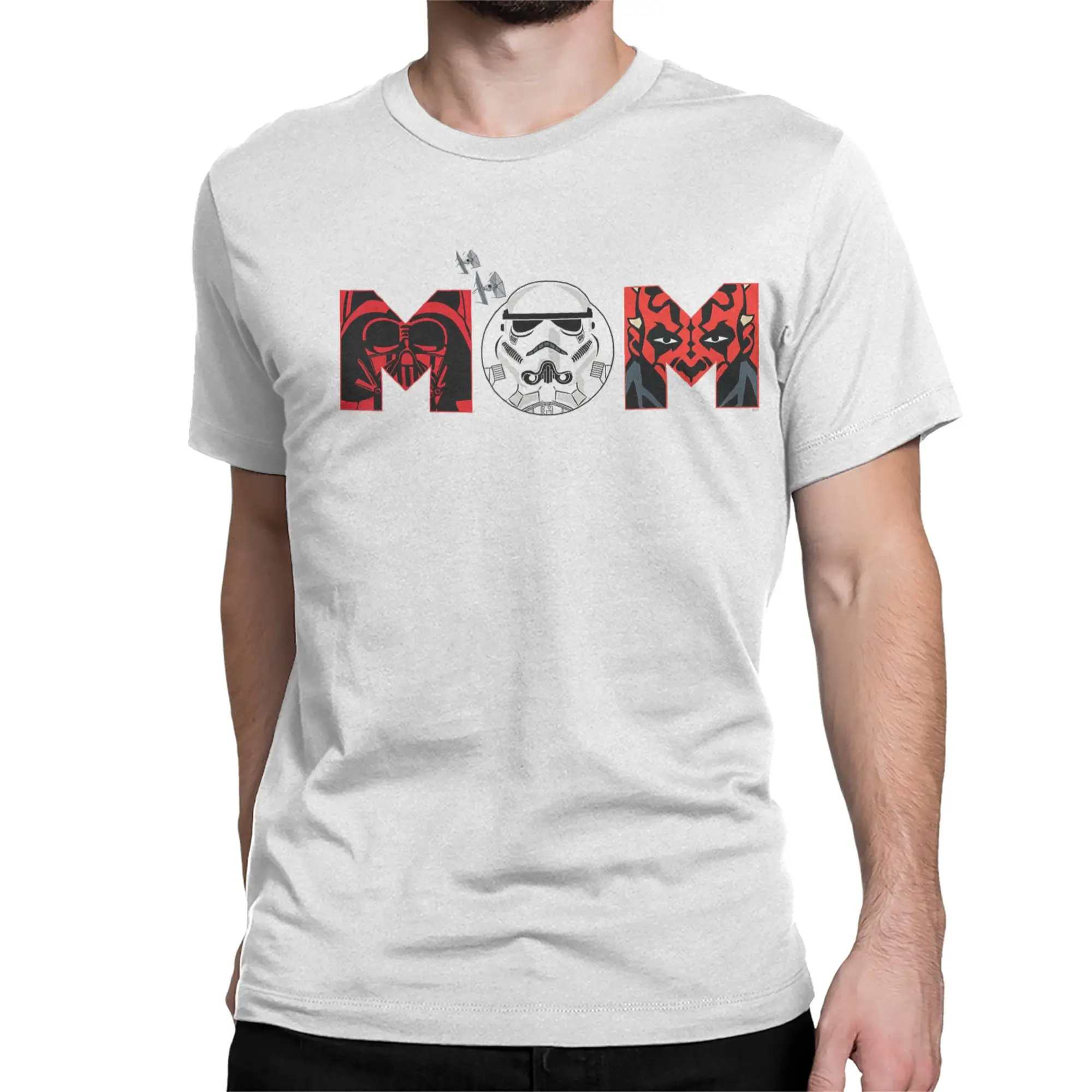 Men Women's Darth Vader Darth Maul Mom Mother's Day Birthday  T Shirts 100% Cotton Clothing Funny O Neck Tees Gift Idea T-Shirts