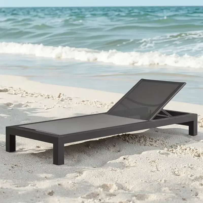Premium Aluminum Outdoor Lounge Chair for Poolside Relaxation Durable Sun Lounger Furniture Modern Patio Deck Chaise Longue