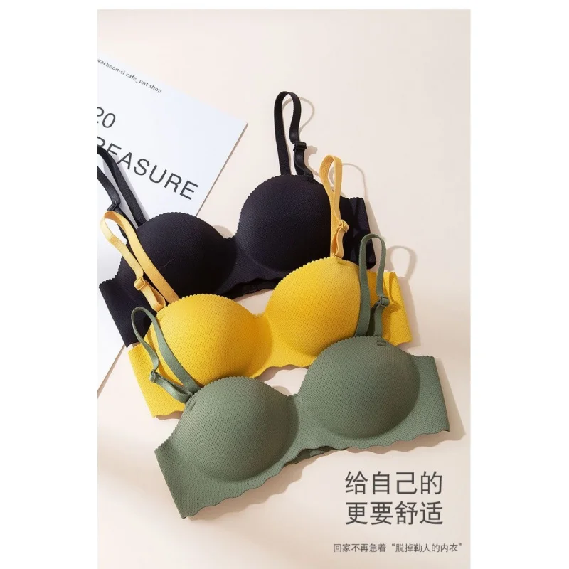 Small Breast Push up Underwear Girls\' Korean-Style Summer Bra Wireless Thin Sexy Girl Bra Anti-Sagging Seamless