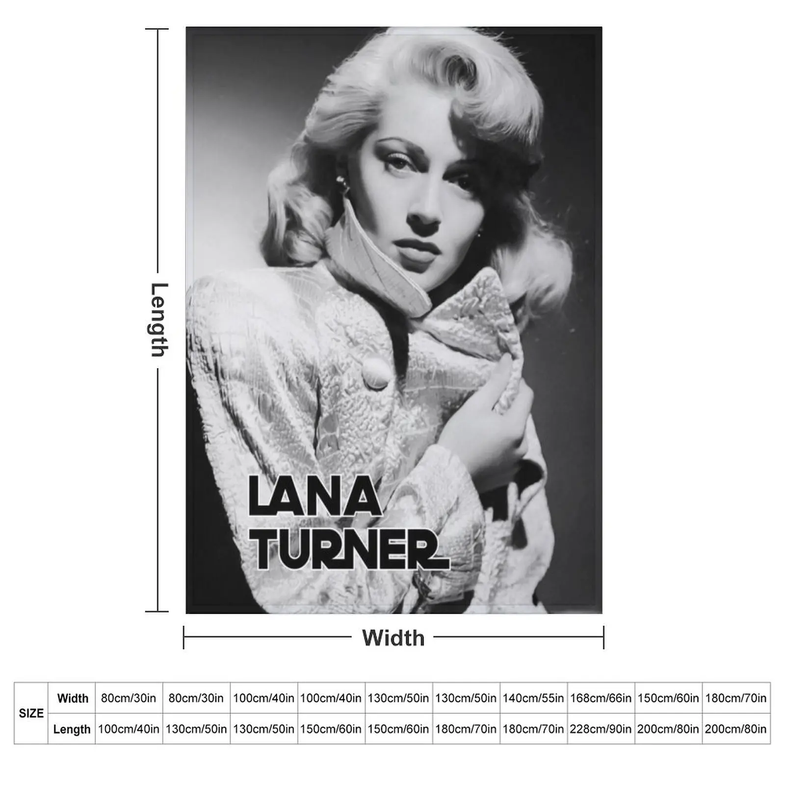 American actress - Lana Turner Throw Blanket Luxury Designer Plush Vintage Furrys manga Flannel Blankets