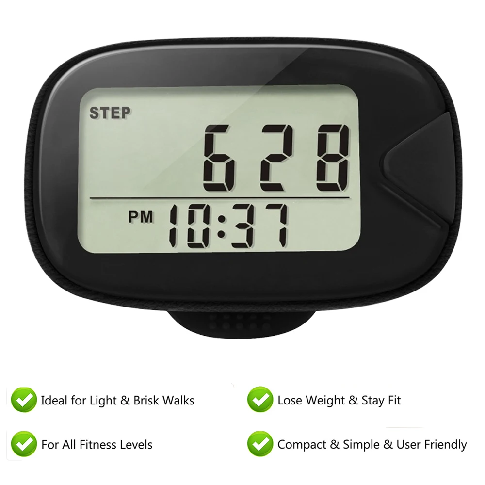 Walking Pedometer Portable Pedometer LCD Display Accurate Step Tracker Multi-Function Walking Step Counter for Outdoor Sports