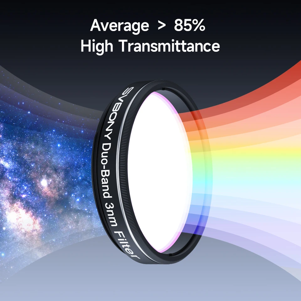 Svbony SV220 Teleskopfilter, H-Alpha und OIII, 3 nm Dualband 1,25 Zoll/2 Zoll Nebelfilter für Astrofotografie – Detail 11