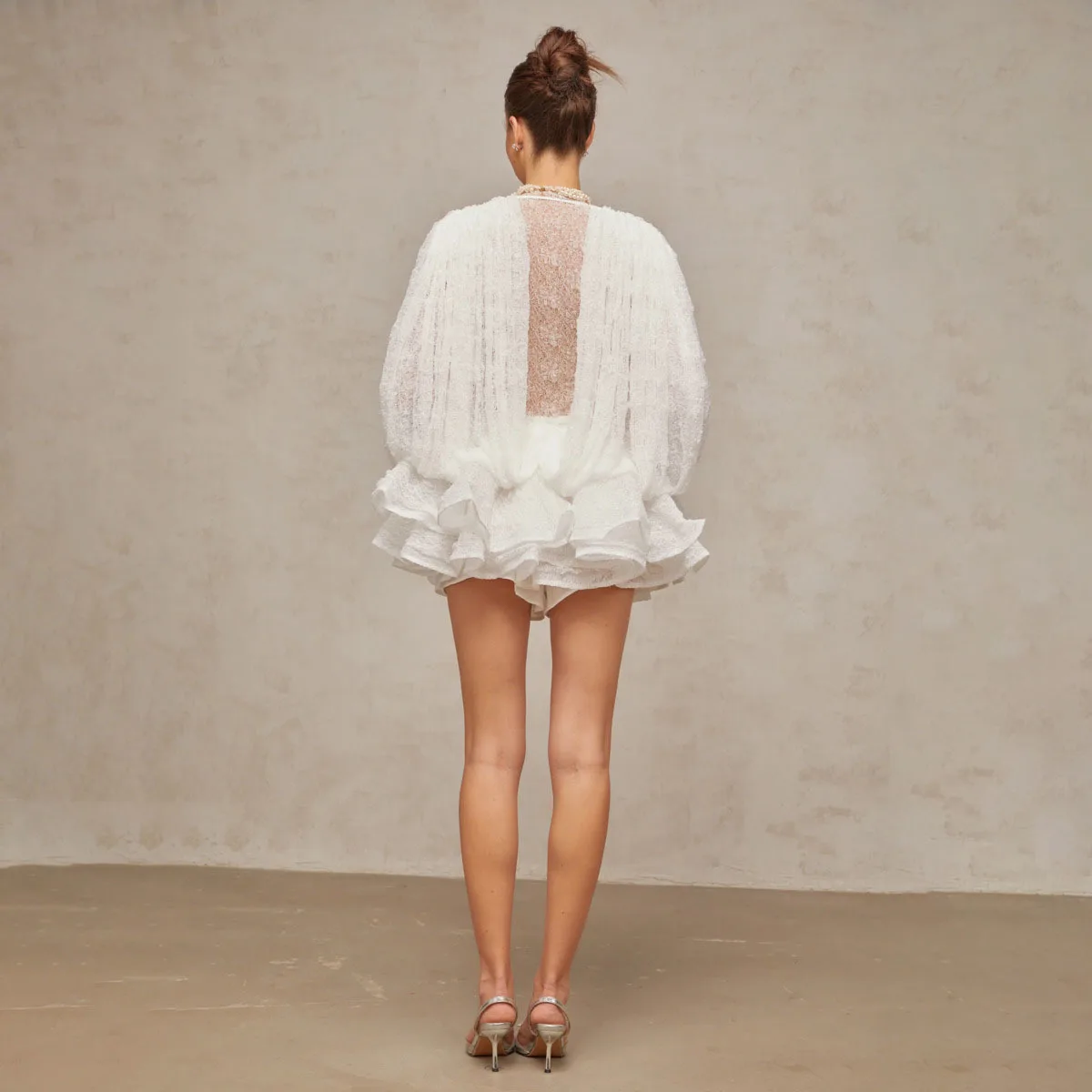 فستان KWTX 2026 جديد أنيق ومثير للربيع والصيف وخصر مكشكش شبكي للحفلات والمكتب ملابس الشارع الفاخرة