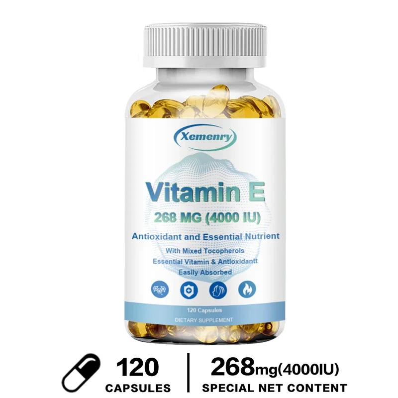 Vitamin E Softgels To Support Antioxidant Health and Immune System Non-GMO