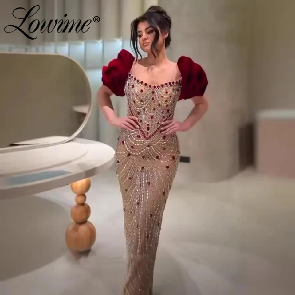 

Exquisite Crystals Evening Dress Formal Occasion Luxury Cocktail Dresses Customized 2025 Corset Party Women Burgundy Prom Gowns
