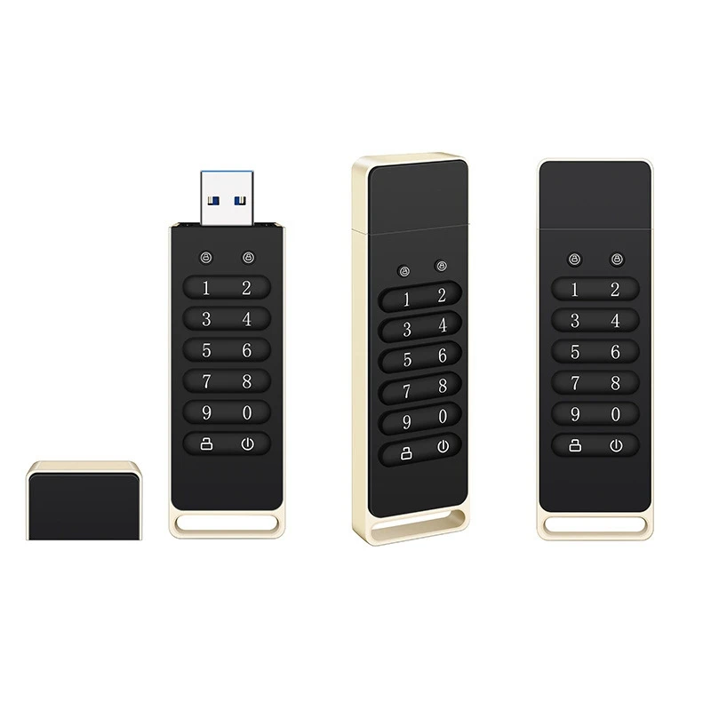 HOT-Secure USB Drive, Encrypted USB Flash Drive Hardware Password Memory Stick With Keypad USB 3.0 Disk Flash Black