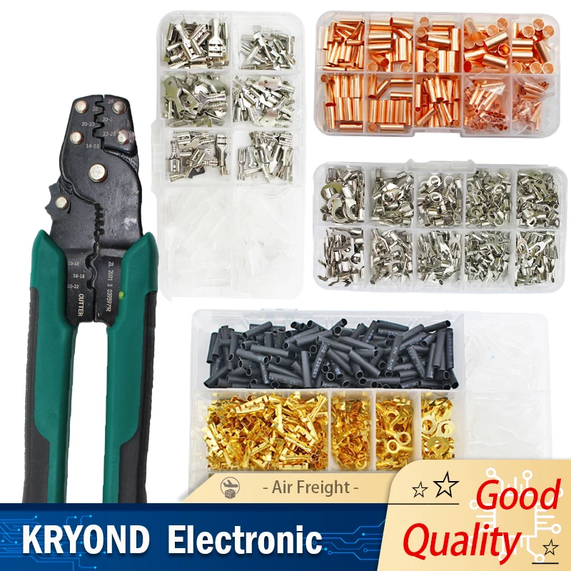Boxed U-Shaped Crimp Terminal Kit 2.8mm 4.8mm 6.3mm Wire Connector Cable Termination Pliers