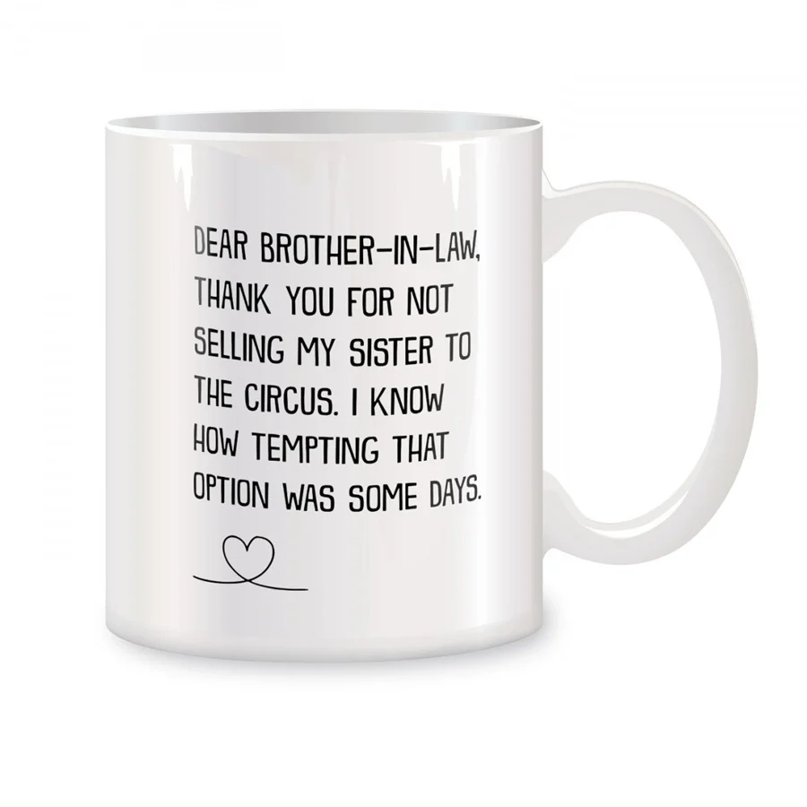 

Brother In Law Gift Wedding Day Mens Mugs For Groom Birthday Gifts Novelty Coffee Ceramic Tea Cups White 11 oz