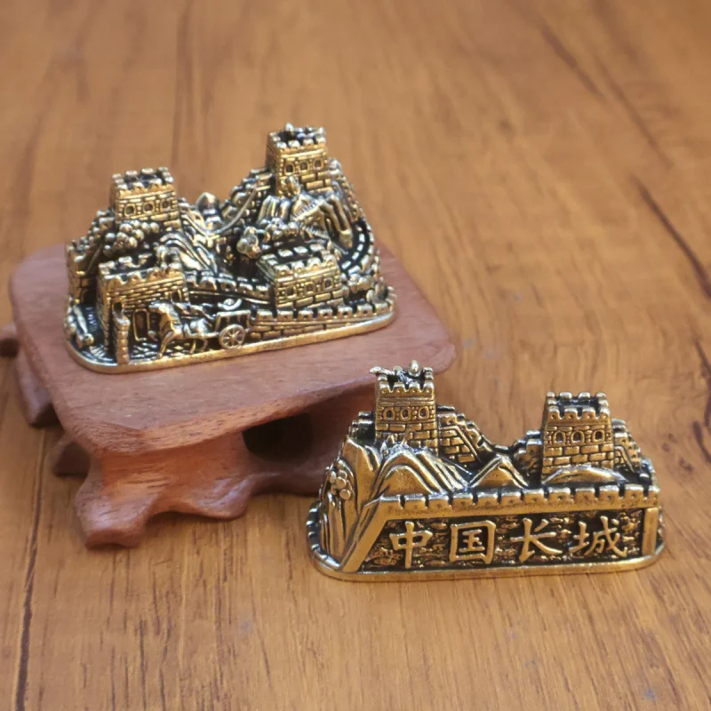 Brass Badaling Great Wall Desktop Office Decoration Home Desk Ornament