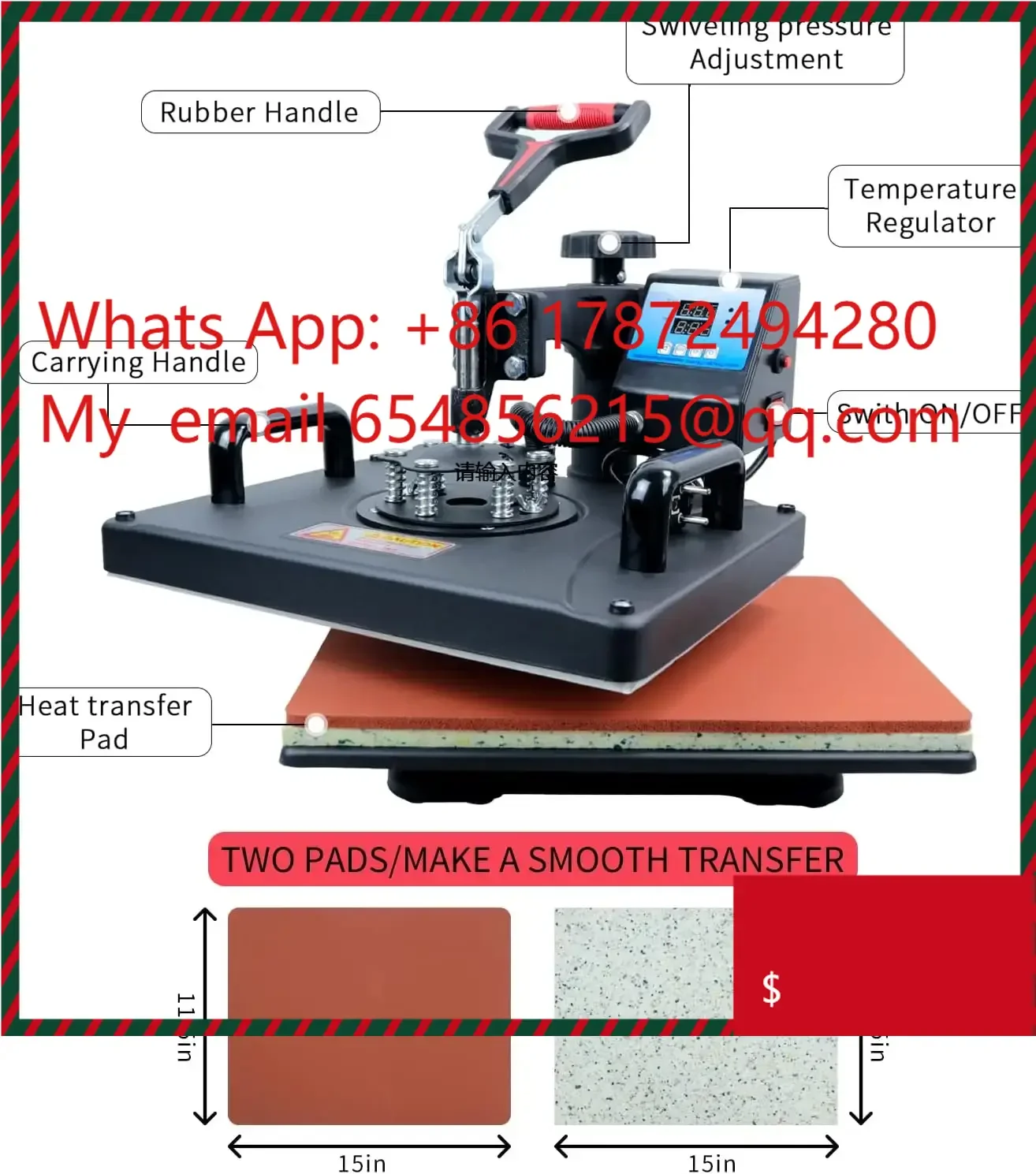 

8 in 1 Roller Sublimation Printing Semi-automatic Heat Press Machine for T-shirt Clothes Bag Pillow Mugs Plate