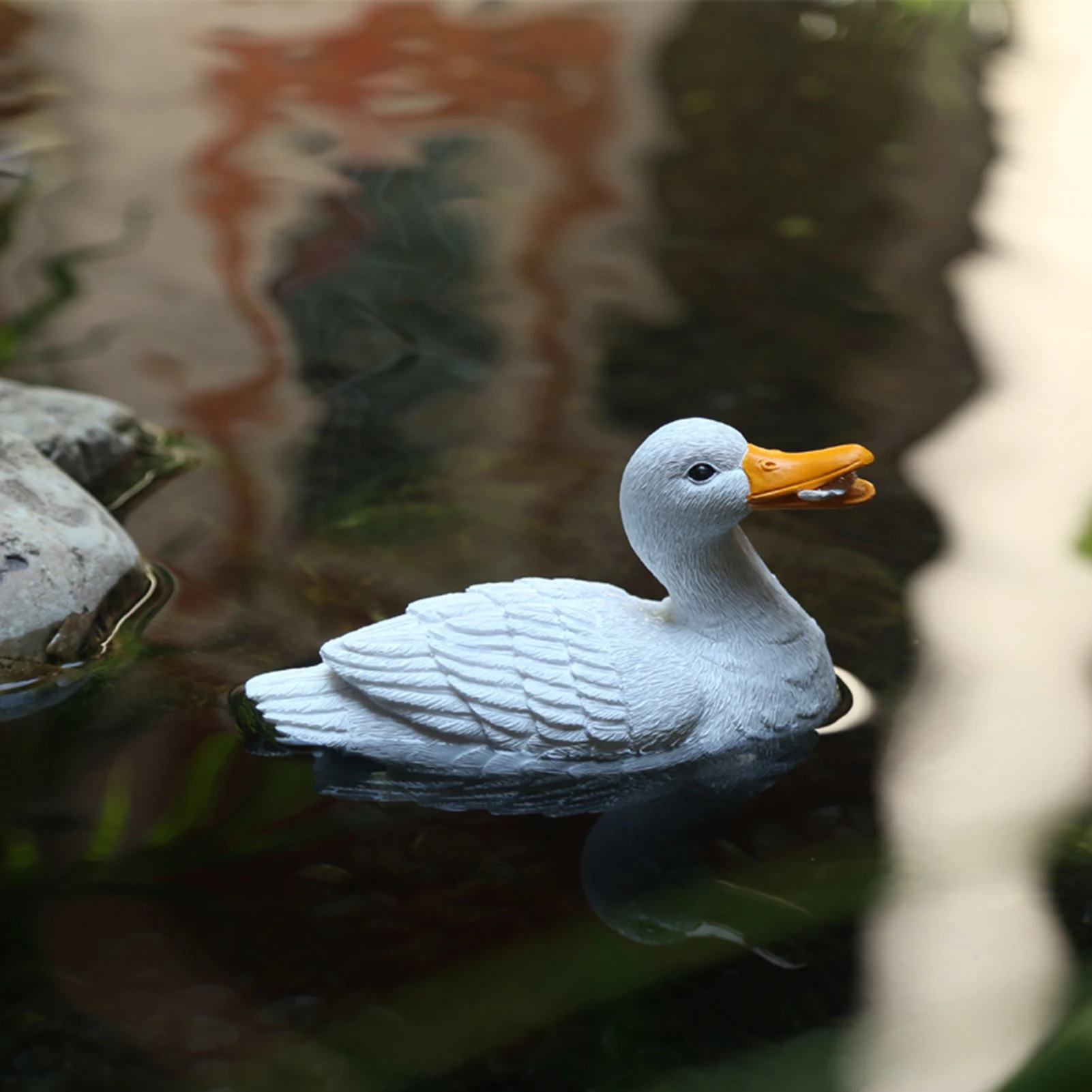 Resin White Duck Garden Statue Unique Outdoor Garden Landscape Animal Statue for House Decoration Animal Figurines Gift