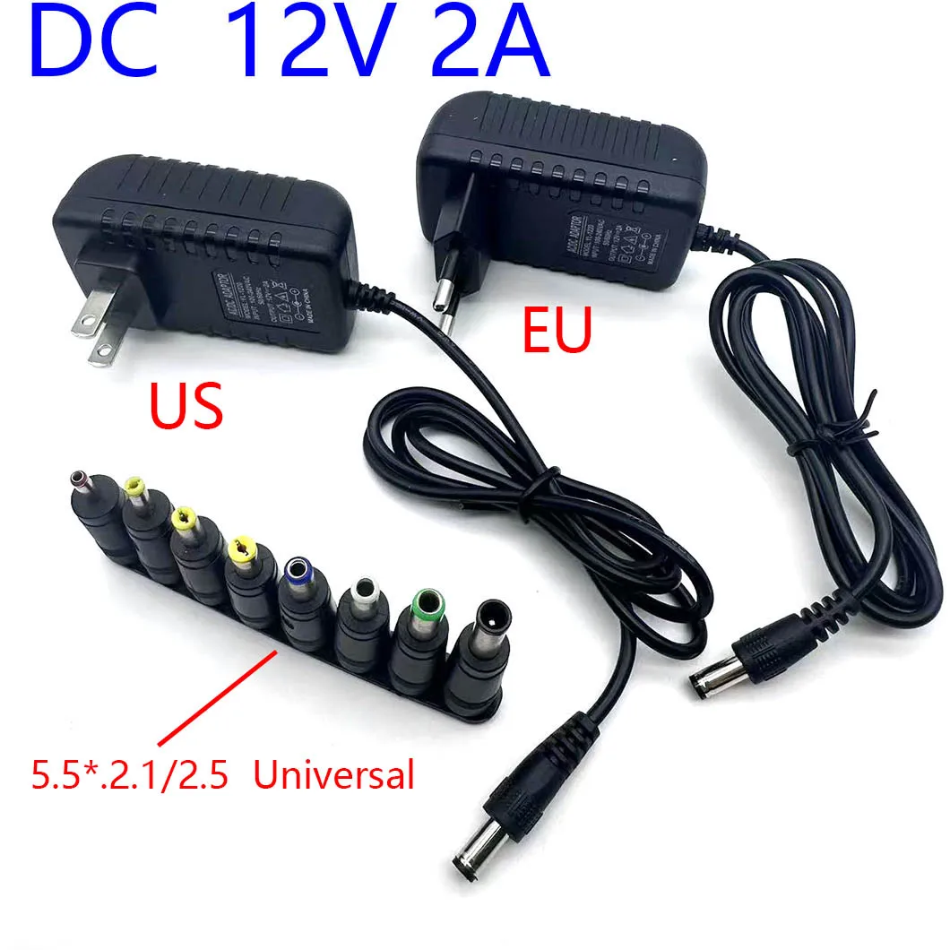 12 Volt Power Supply Transformer AC 110V 220V To DC 12V EU US Power Adapter Source Charger Converter DC12V 2A  LE