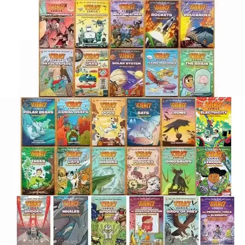 English Original Science Comics Series of 19 Full-color Comics Nature Science