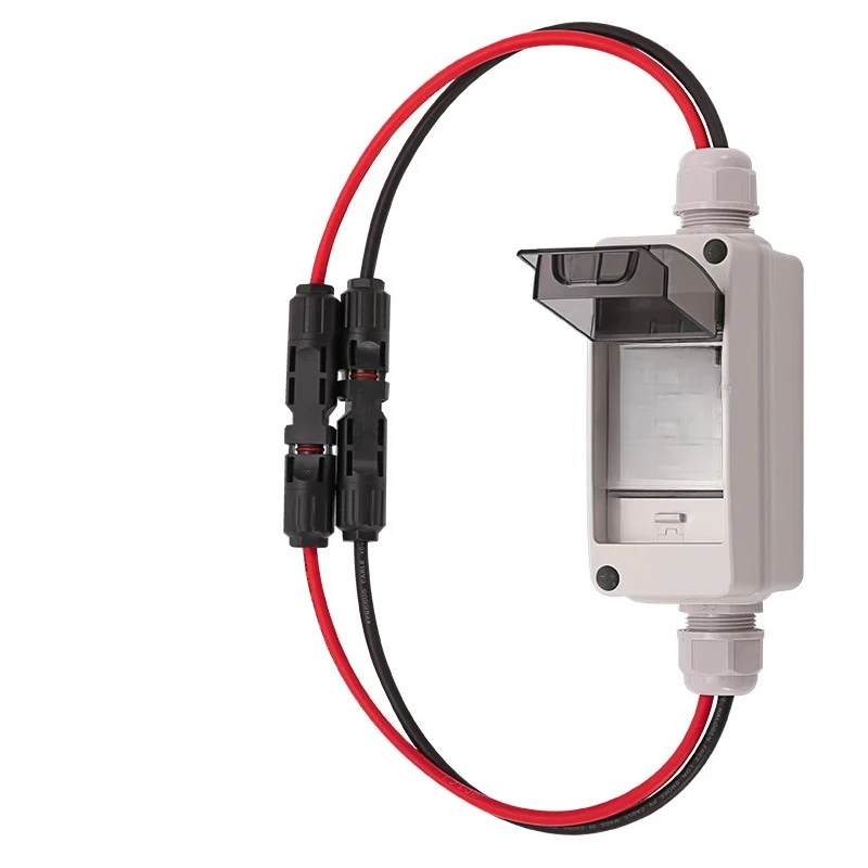 

DC PV Disconnect Switch Box with DC 600V 63A MCB IP65 HT 2Ways Waterproof Box 1 in 1 out Solar photovoltaic PV Combiner Box