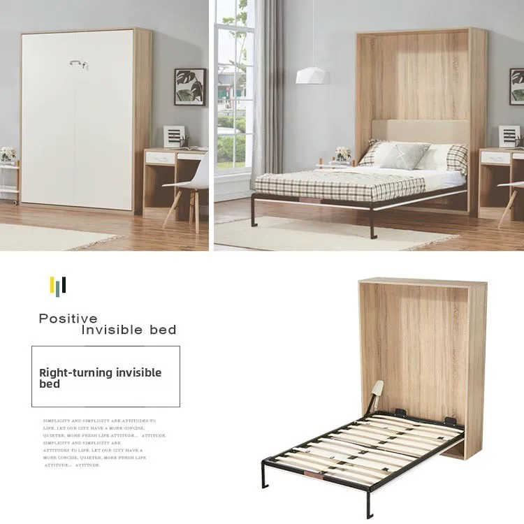 

SGF multi-function invisible hidden wall folding bed wardrobe down automatic shrinking bed