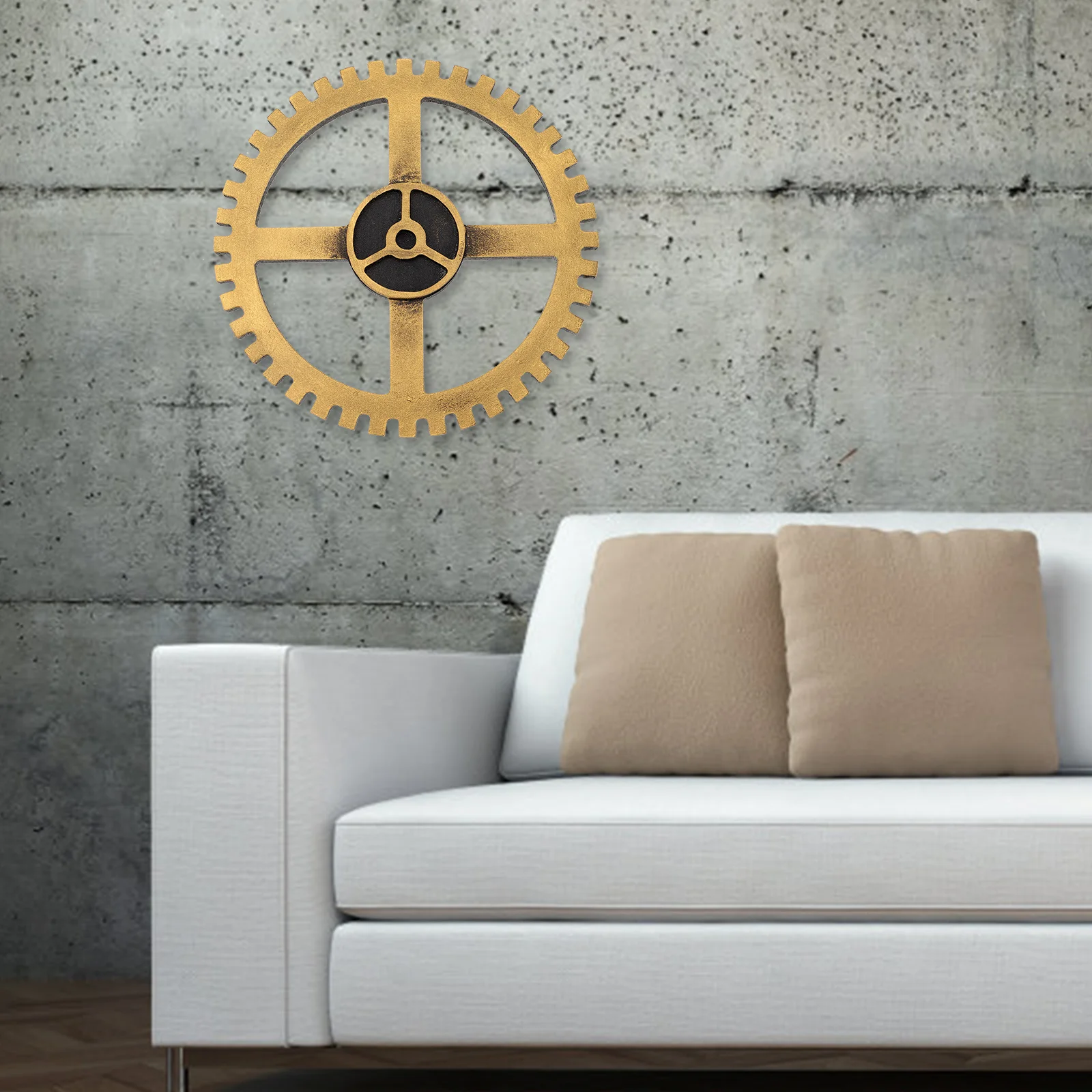 

Small Wooden Gear Wall Hanging Industrial Style Vintage Gear Pendant for Office Coffee Shop Home Decor Wall Art Decoration
