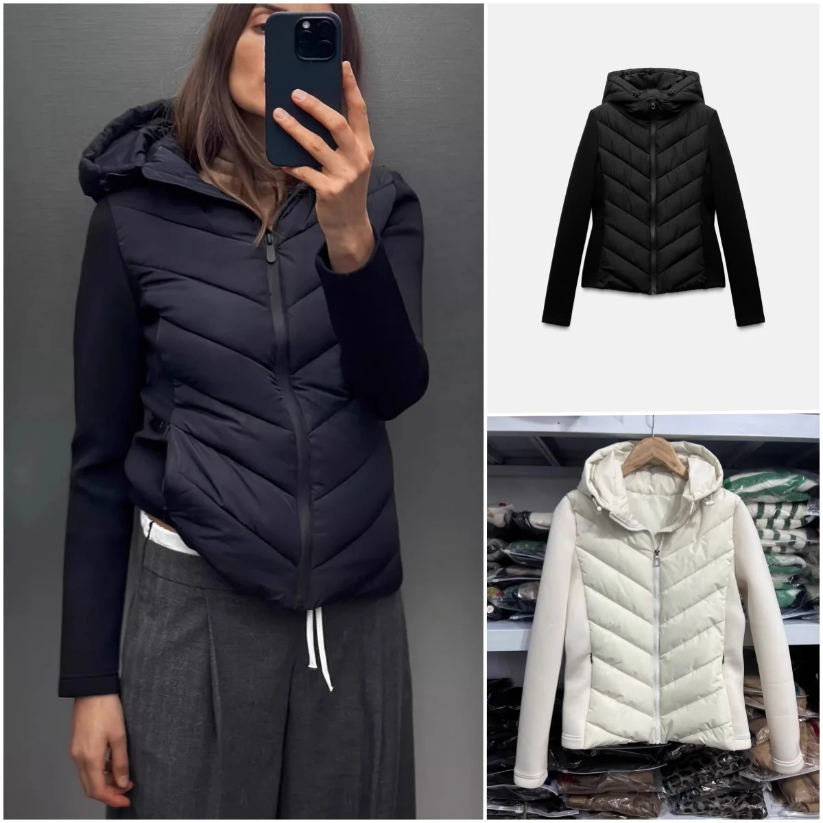 

Осень-зима, Новое поступление, женская длинная хлопковая верхняя одежда с воротником-стойкой и капюшоном в стиле пэчворк, Sli, удобная для поездок на работу