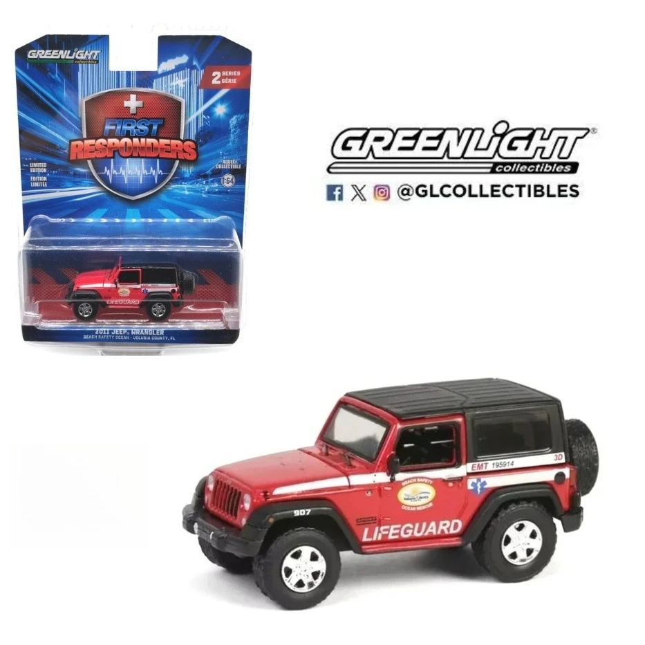 

GreenLight 1:64 2011, коллекция моделей микроавтомобилей из сплава Jeep Wrangler, украшение, игрушка в подарок
