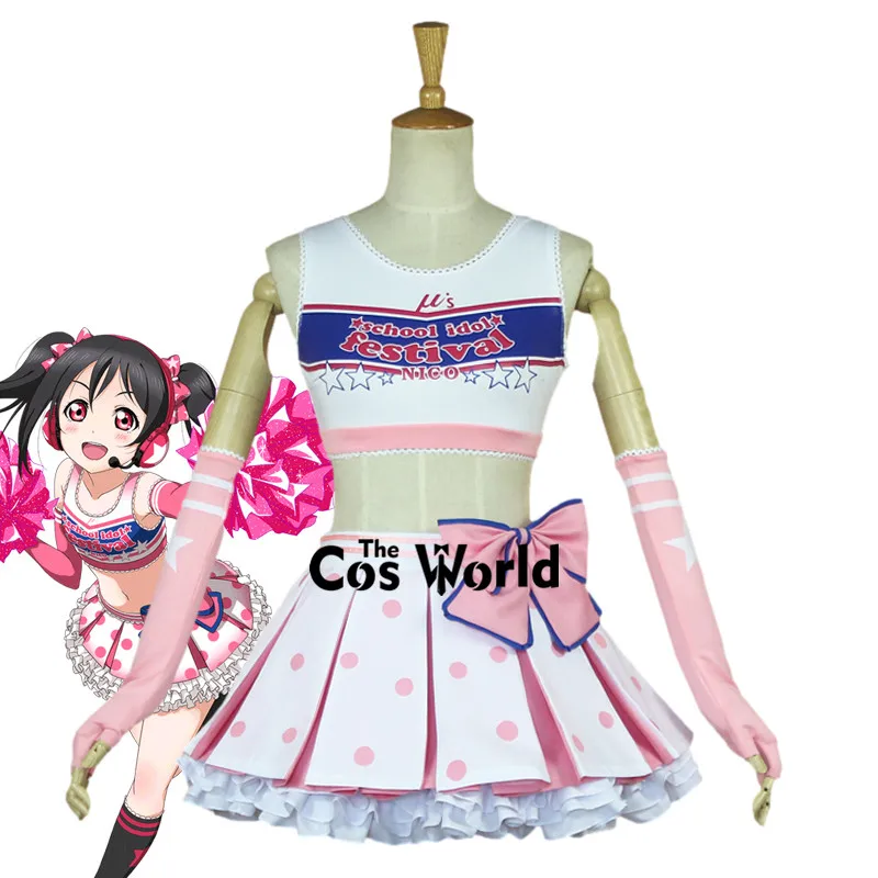 Kochaj życie październik sportowe cheerleaderki 9 znaków Yazawa Nico Honoka Kotori Nozomi stroje Anime dostosuj kostiumy Cosplay