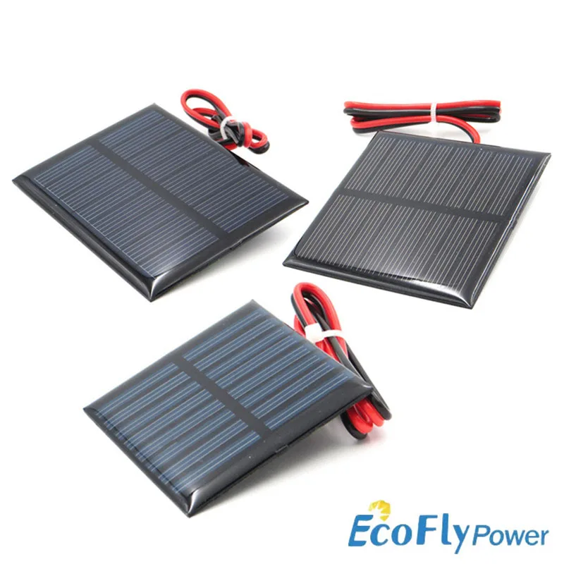 1PCS 4V  Solar Panel 0.2W 0.6W 0.64W  150mA 160mA With Wire Mini Solar System DIY For Battery Cell Phone Charger