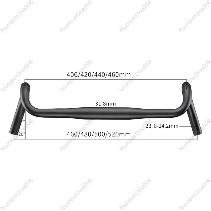 Road Bike External Expansion Bent Handlebar Gravel Gravel Off-Road Lightweight External Skimming Bicycle 31.8 Handlebar