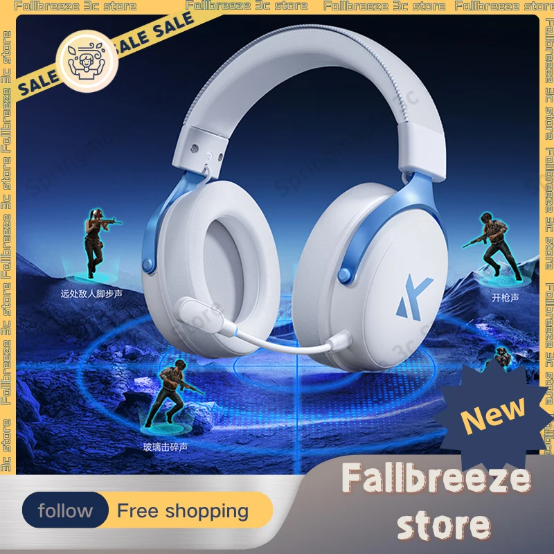 

MCHOSE V9 Pro Gaming Headphones Tri Mode Wireless Headset Custom 53mm Dynamic Drive Low Latency 7.1 Channel Earphone With Mic