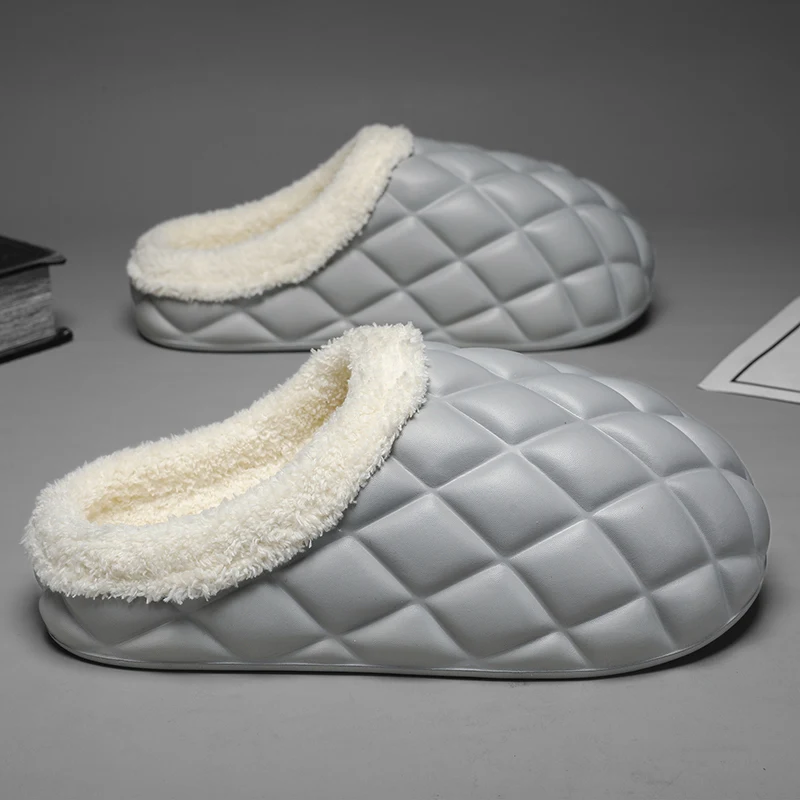 زوج Xinluo من الأحذية القطنية الشتوية للرجال، شباشب قطنية دافئة جديدة مقاومة للانزلاق ومقاومة للاهتراء