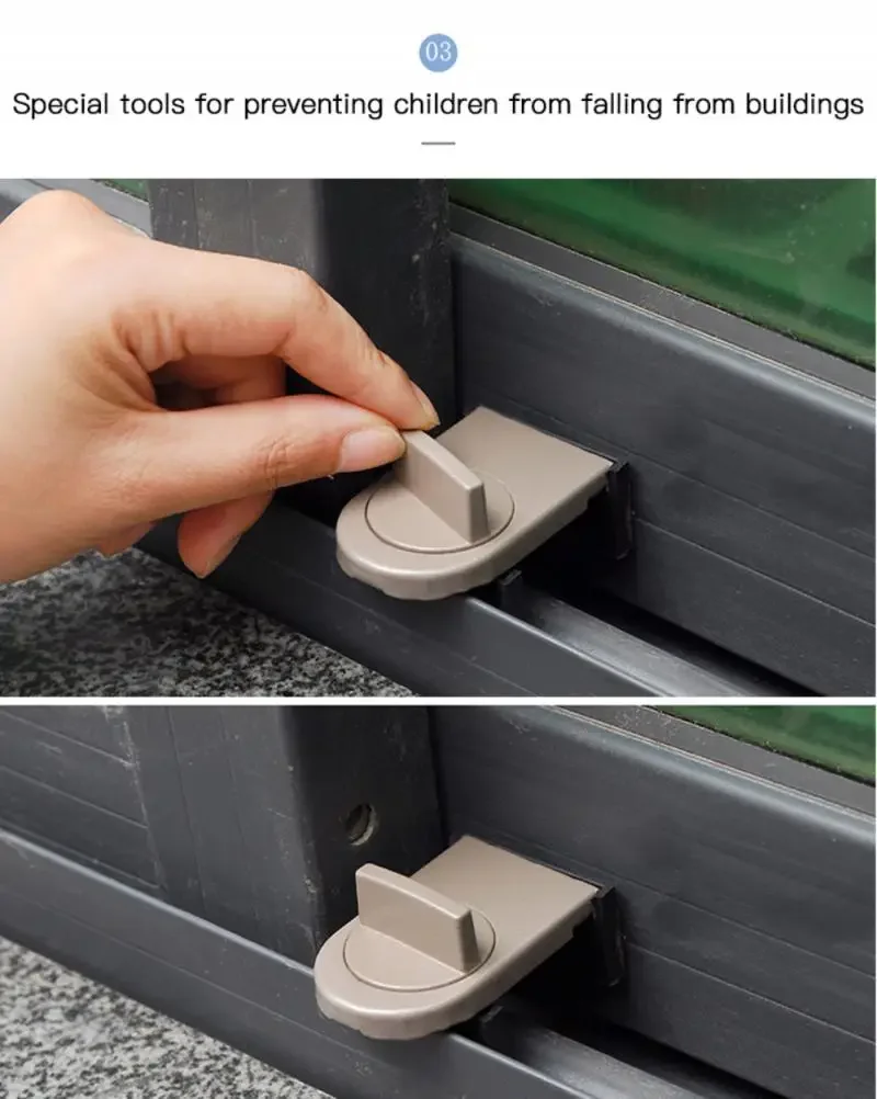 Sliding Window Safety Lock High-rise Anti-fall Stopper Anti-theft Safety Lock Free Punch Sliding Door Lock Children