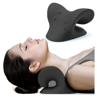 Neck and Shoulder Relaxer Corrector Vertebra Massager Cloud Pillow Cervical Stretcher Acupressure Point Relief Pain Traction