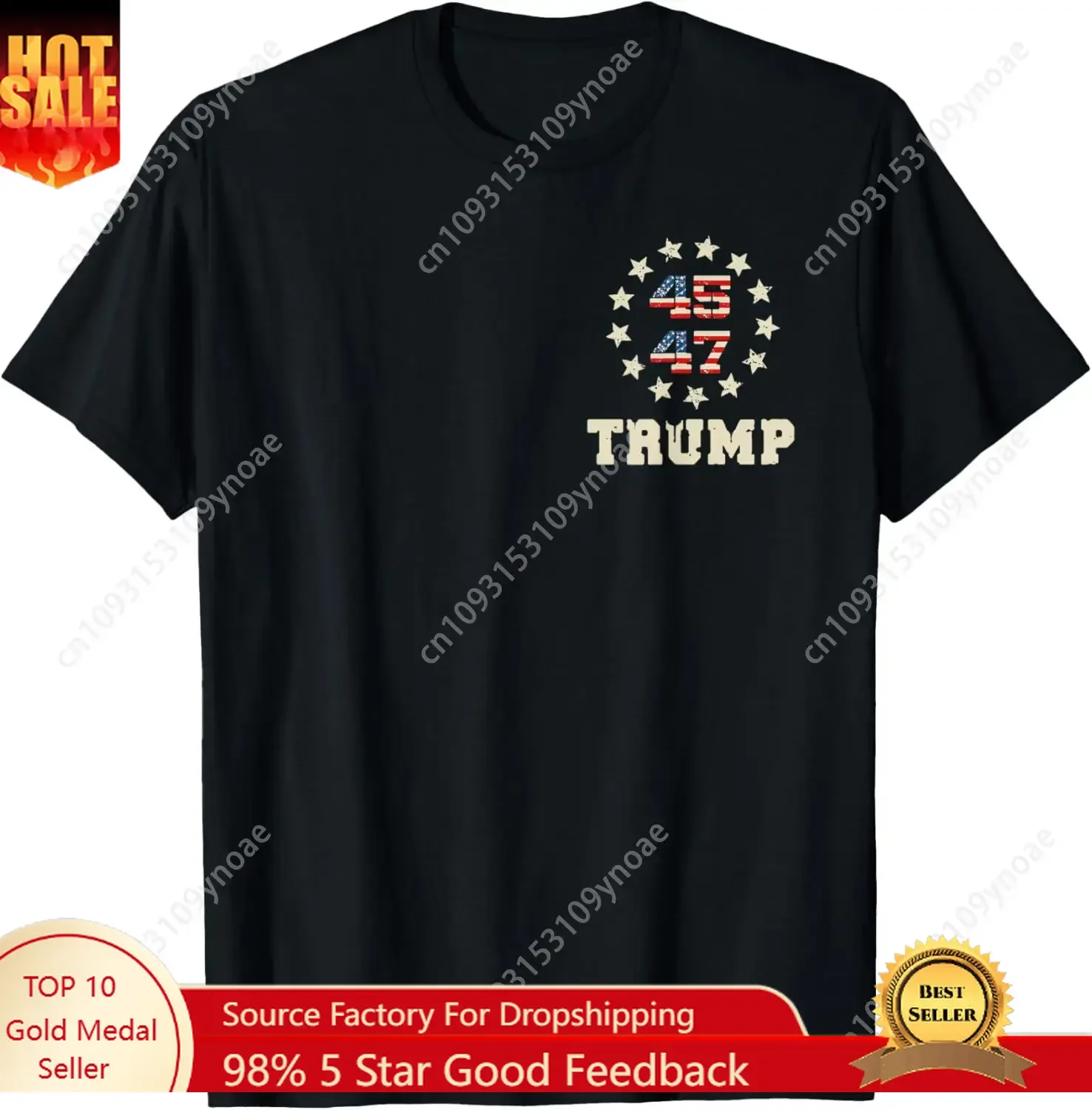 

Trump 2024 Flag on Back Take America Back 45 47 TShirt Man Women Cotton Tee Soft Shirt Breathable Top Short Sleeves Classic