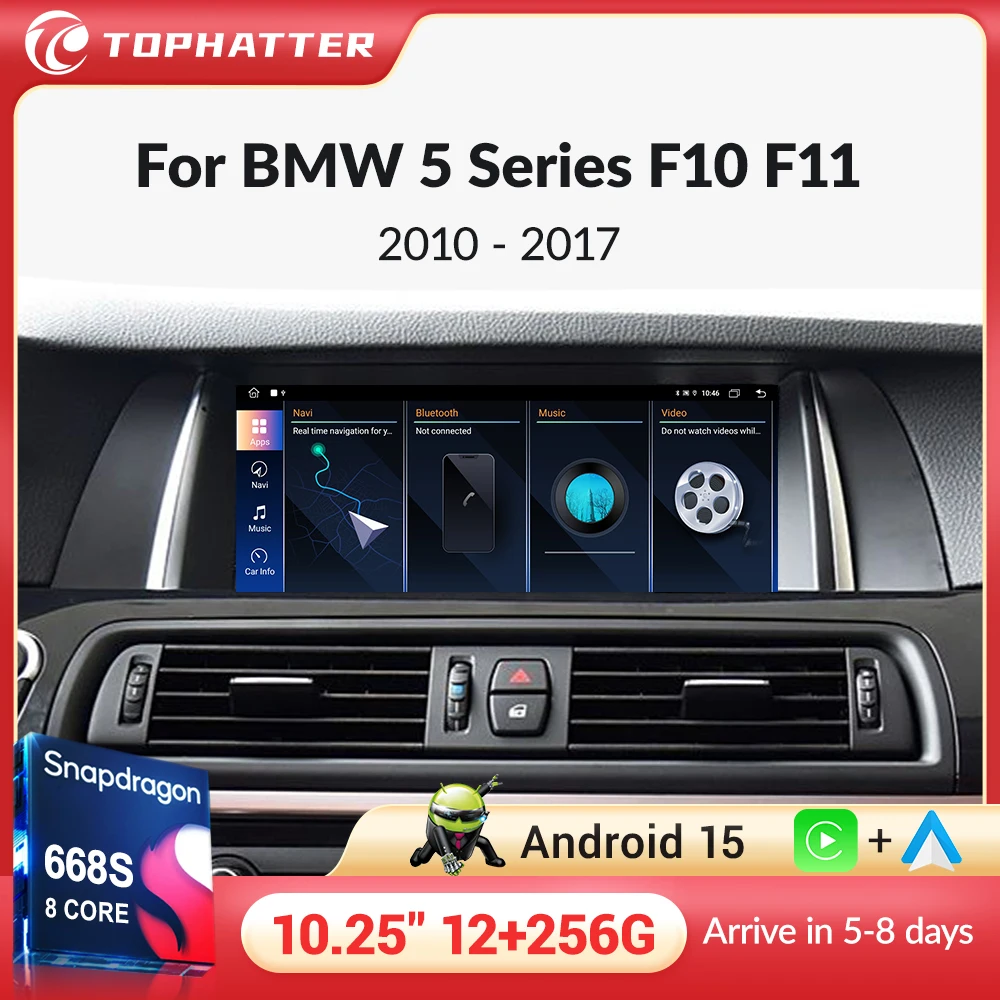 

Android 15 GPS Navi Car Radio Multimedia Player Ultra-thin HD Screen DSP 4G For BMW 5 Series F10 F11 2010 - 2017 CIC NBT System