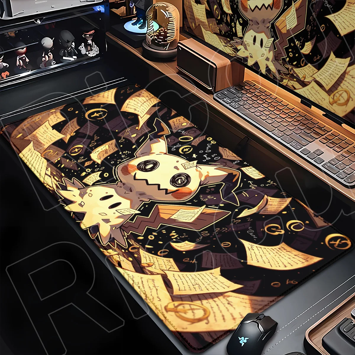 Office PC Cabinet Keyboard Mats Table Accessories HD Printing Mouse Pads Computer Japan Anime Large Speed Pokemon Mimikyu Carpet