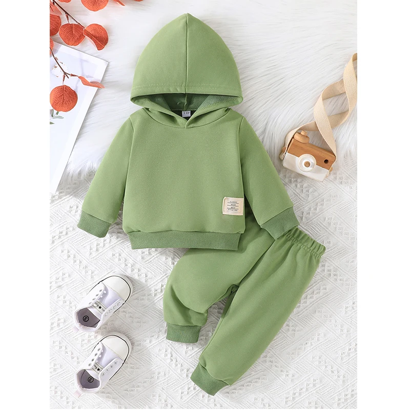 2 Piece Set Spring Autumn Boys Boutique Clothing Korean Casual Fashion Hooded Long Sleeve Baby Tops+Pants Kids Clothes BC1259