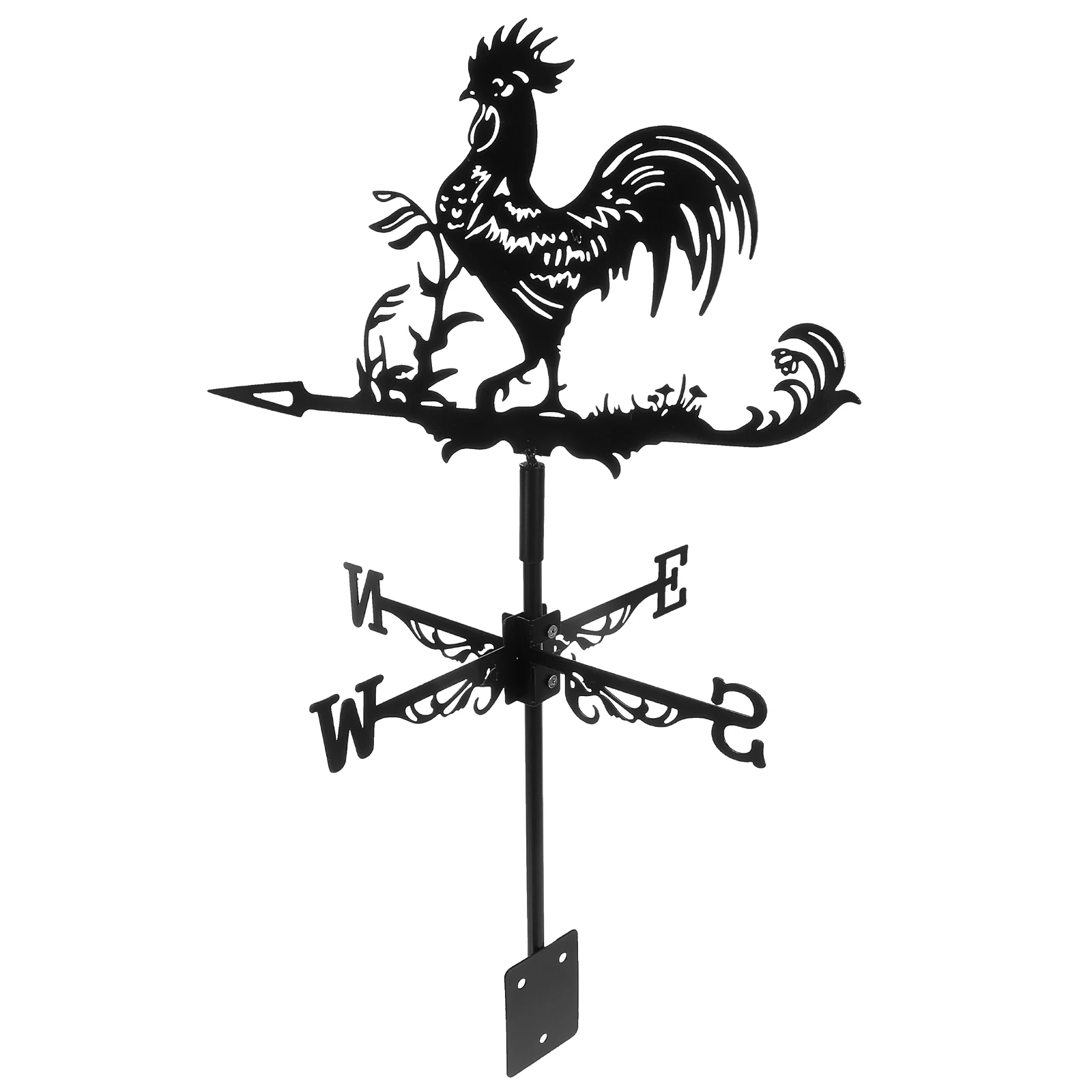 

Wrought Iron Rooster Weather Vane Garden Decor Farm Home Accessories Metal Ornament Roof Mount Yard Decoration Wind Direction