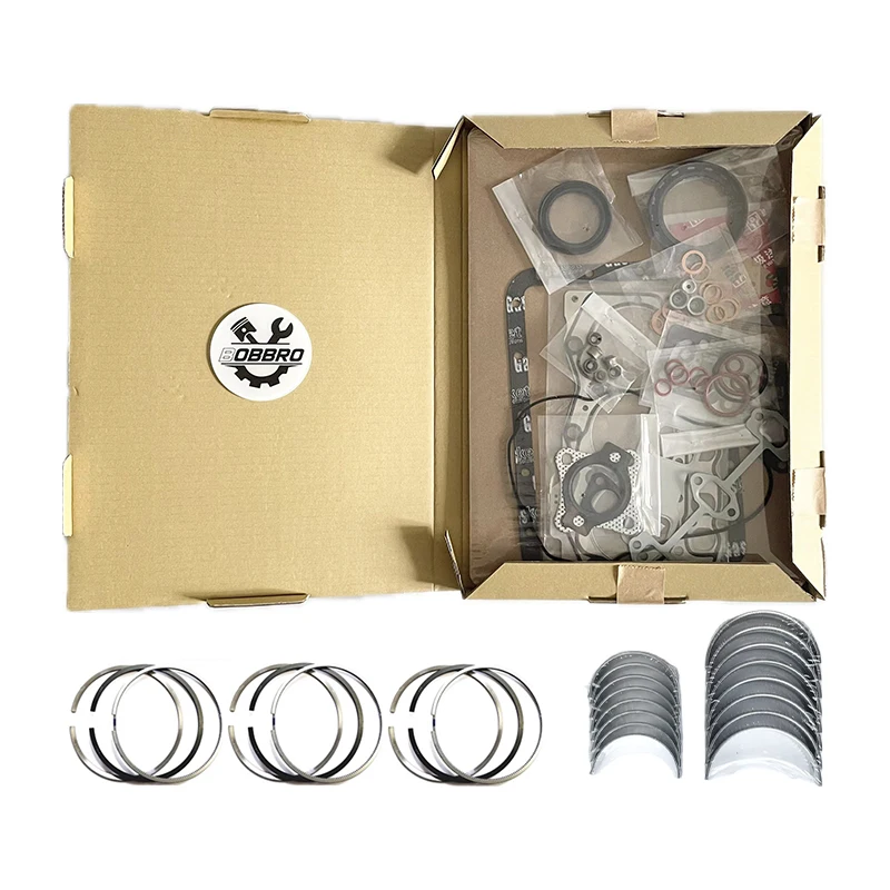 3D68E Overhaul Rering Kit With Full Gasket Set Piston Ring Main Rod Bearing For Komatsu Engine Parts