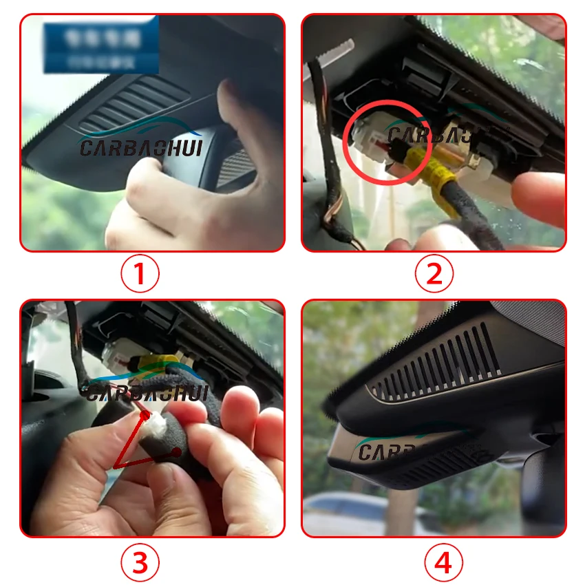 4K Wifi 3840*2160 Car DVR Dash Cam Camera Video Recorder For Mercedes-Benz MB C Class c180 c300 w205 c200d C260 2014-2021 view 4