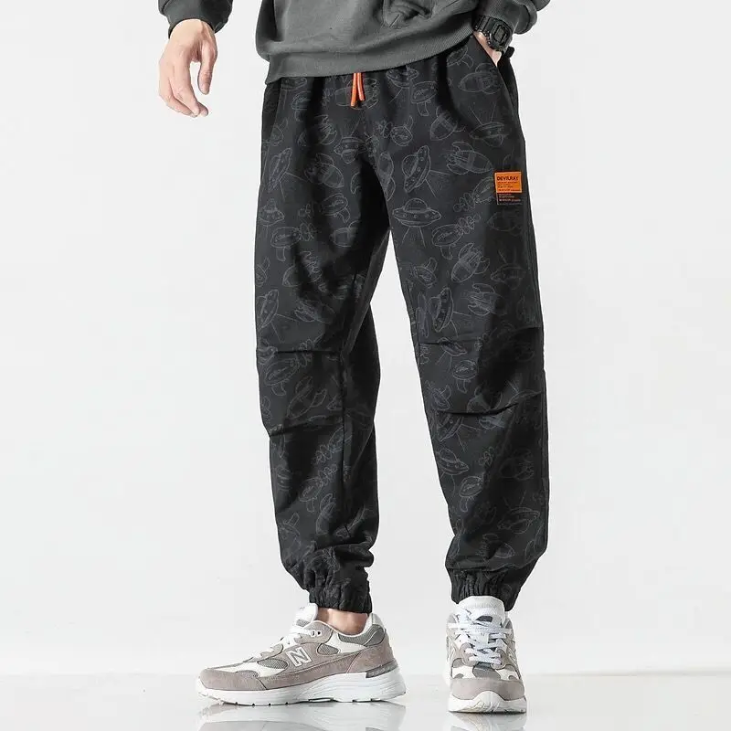 Pants Men's Thin Korean Version Cargo Pants Loose Fitting Casual Pants with Graffiti Street Casual All-match Male Pants