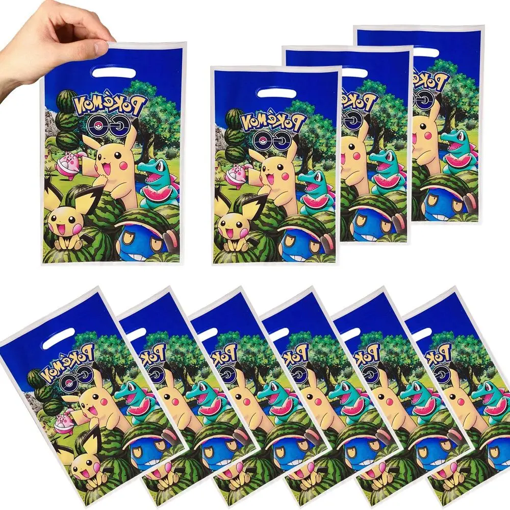 

10/20/30Pcs Pokemon Pikachu Candy Loot Bag Handle Gift Bag Kids Birthday Party Decoration Supplies Cartoon Theme Festivel Gifts