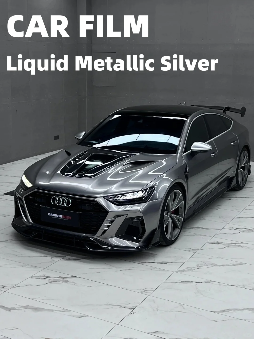 Metallic Silver Car Film Waterproof Highest Quality Full Vehicle Coverage Vinyl Wrap Vehicle Wrap Car Decoration 1.52*17M/Roll