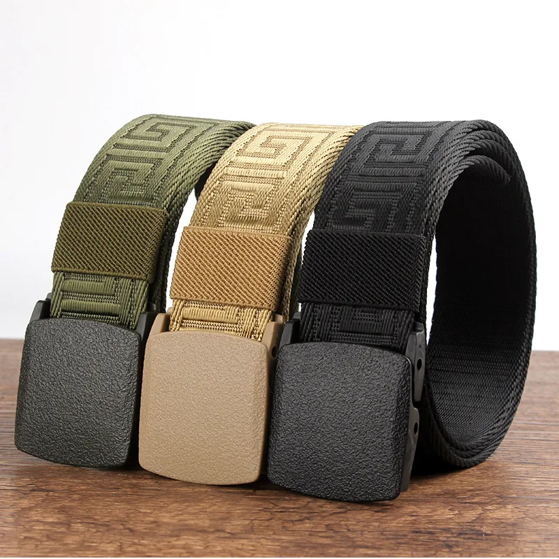 Maikun Outdoor Tactical Nylon Braided Belt Labyrinth Plastic Buckle Canvas Student Plastic Buckle Belt