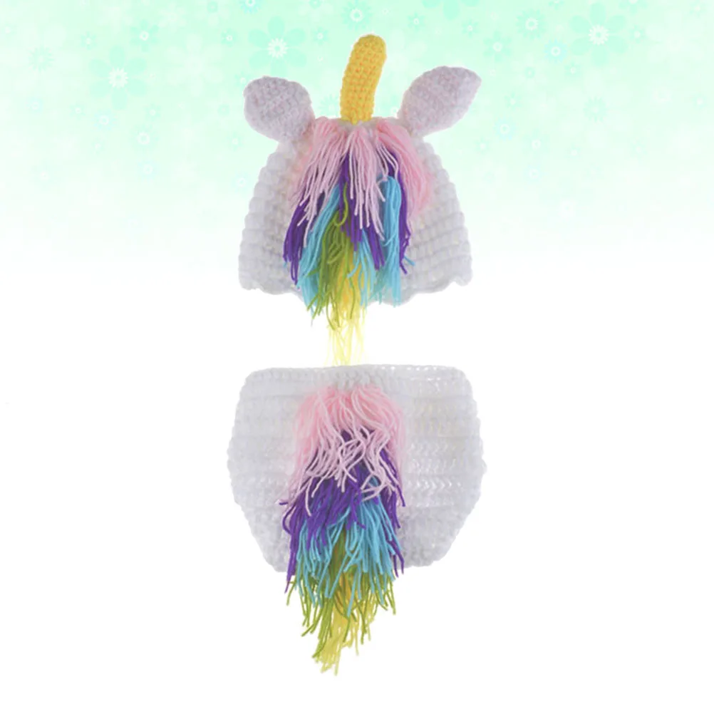 

Baby Costumes Kit Unicorn Handmade Wool Knitted Photo Props For Girls Boys Pink Stretchy Beanies Elephant Style Studio