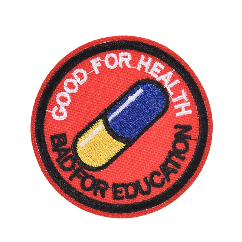 1pcs Japanese Akira Kaneda Good For Health, Bad For Education Iron On Patch